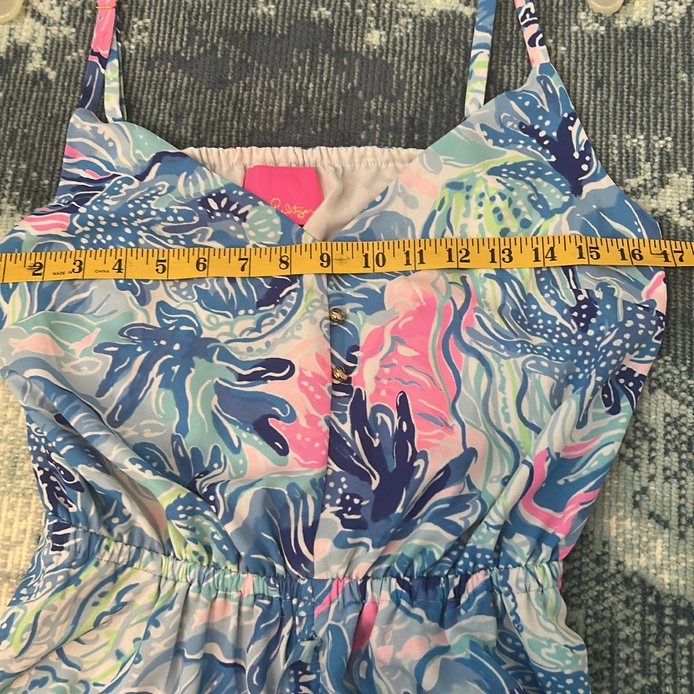 Lilly Pulitzer dress in blues, pink and green. Size L. - Picture 4 of 5